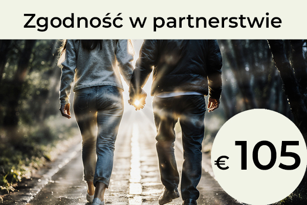Zgodność w partnerstwie: Ta analiza opiera się na wglądach płynących z astrologii i numerologii. Razem przyglądamy się fundamentom, na których możecie budować swoją relację. Otrzymujesz spojrzenie z zewnątrz na swojego partnera, co pomaga głębiej go zrozumieć. Analizujemy to, co was do siebie zbliża — oraz to, co może tworzyć dystans.  / 105 €